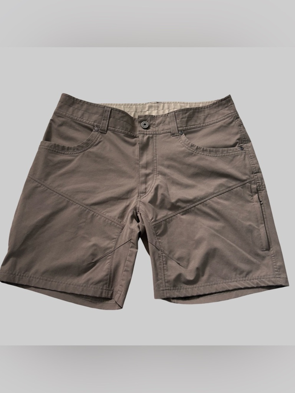 Kuhl Men’s Silencr Kargo Shorts Ripstop Tan 8" Inseam Cargo Hiking EUC